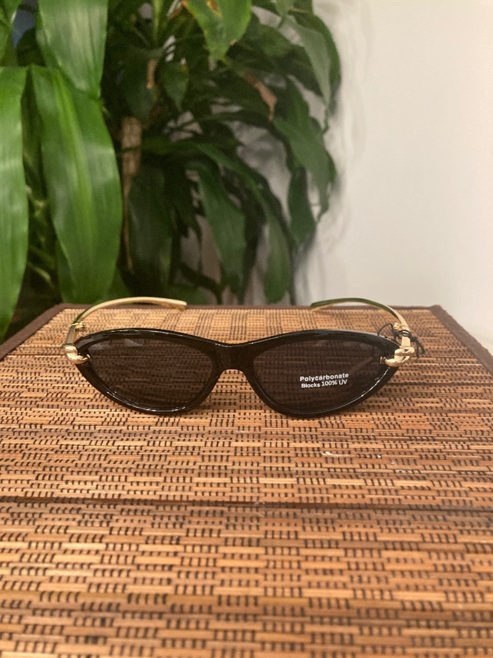 Cat Eye Dual Bar Frame Tinted Sunglasses (Black) MP25581AP